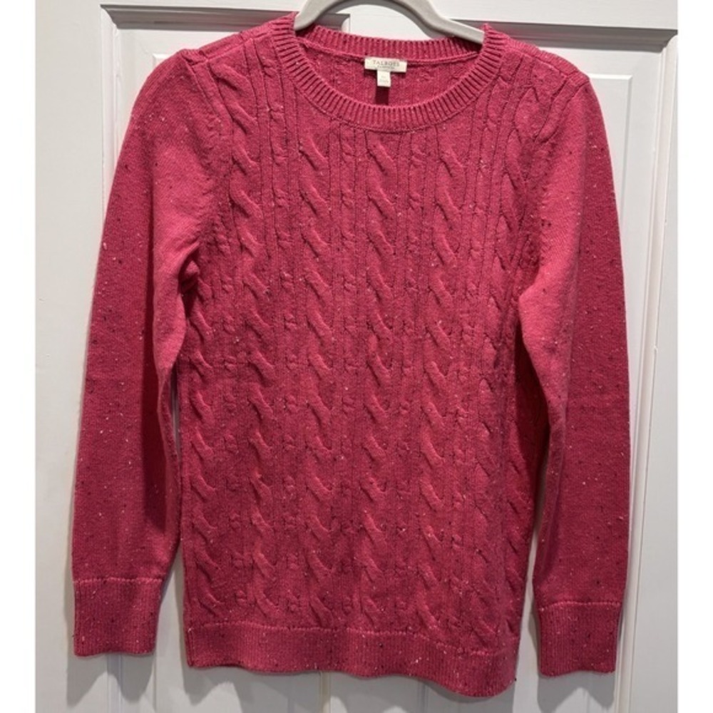 Talbots Petite Pink Confetti Cable Knit Sweater‎ Lightweight Size Petit Small